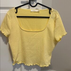Lush Yellow Ribbed Top